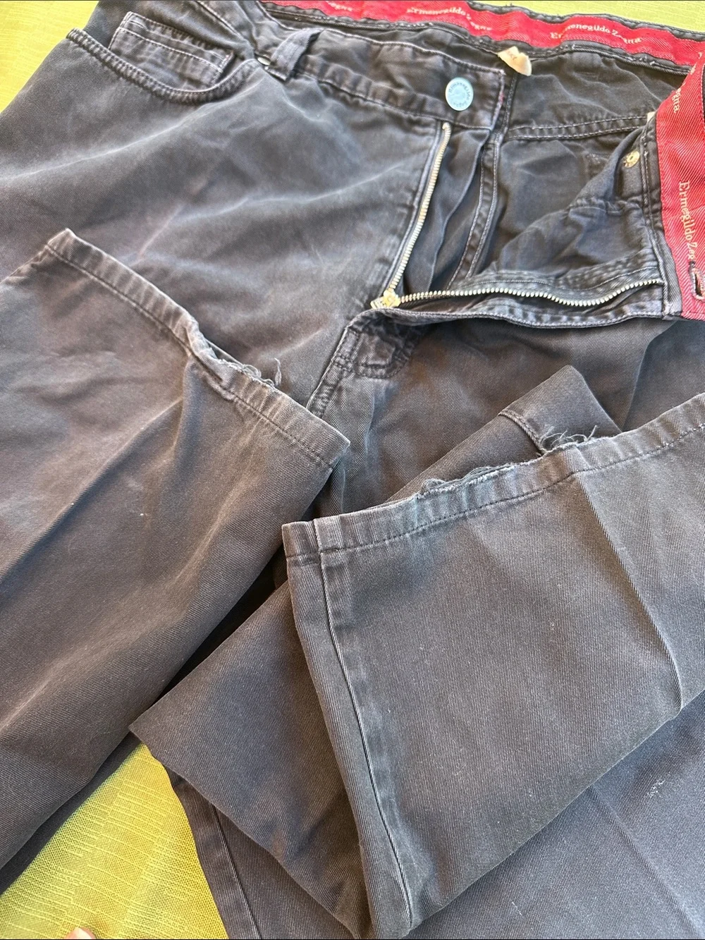 Ermenegildo Zegna Navy Blue Cotton Chinos